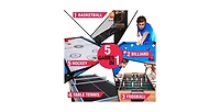 Slickblue 5-in-1 Game Table with Foosball, Pool, Basketball, Ping Pong, and Slide Hockey