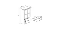 Slickblue Bedroom Armoire Closet in Solid Wood with Garment Hanging Rod and Cabinet Doors