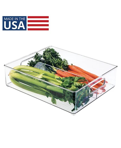 iDesign Divided Storage Bin for Fridge or Pantry, Clear, Made in Usa
