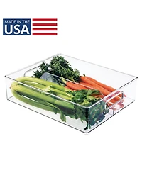 iDesign Divided Storage Bin for Fridge or Pantry, Clear, Made in Usa