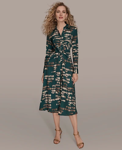Donna Karan New York Women's Satin A-Line Midi Dress