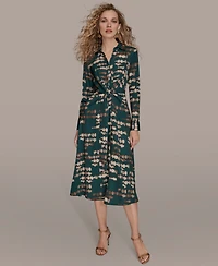 Donna Karan New York Women's Satin A-Line Midi Dress