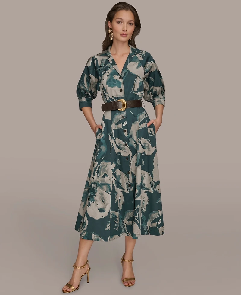 Donna Karan New York Women's Floral Shirt Dress