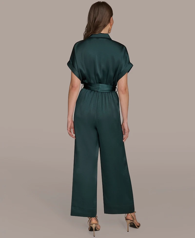 Donna Karan New York Women's Satin Wide Leg Jumpsuit