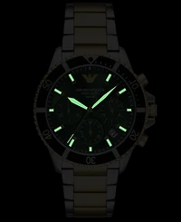 Emporio Armani Men's Chronograph World Explorer Solar Two-Tone Stainless Steel Bracelet Watch 43mm