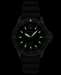 Emporio Armani Men's World Explorer Solar Green Silicone Strap Watch 42mm