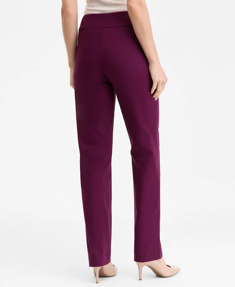 I.n.c. International Concepts Women's Tummy-Control Pull-On Straight-Leg Pants, Created for Macy's