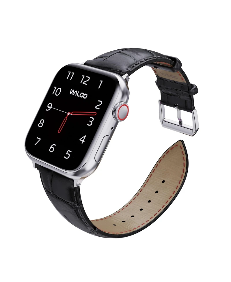 Waloo Crocodile Texture Leather Replacement Band for Apple Watch