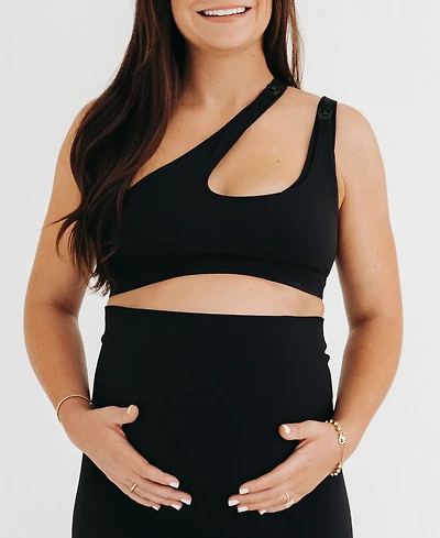 Axk Women's Cross Body Nursing Bra With Easy-Release Breastfeeding Clips and One-Shoulder Design