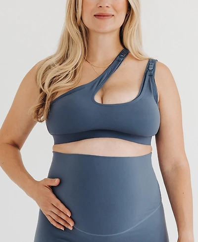 Axk Women's Cross Body Nursing Bra With Easy-Release Breastfeeding Clips and One-Shoulder Design