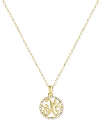 Giani Bernini Cubic Zirconia Pave Monogram X Pendant 18" Necklace in 18k Gold Over Sterling Silver, Created for Macy's