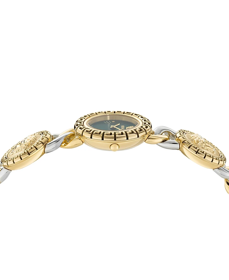 Versace Women's Swiss La Greca Stud Icon Two-Tone Link Bracelet Watch 28mm