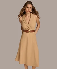 Donna Karan New York Women's V-Neck Sleeveless Midi Dress