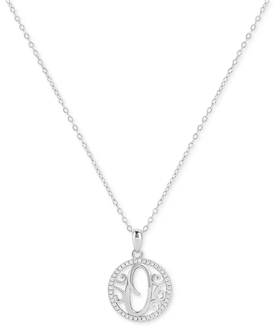 Giani Bernini Cubic Zirconia Filigree Initial O Monogram 18" Pendant Necklace in Sterling Silver, Macy's Exclusive