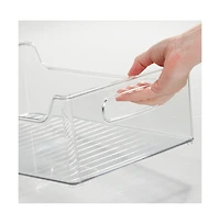 iDesign Plastic Stackable Pantry Bin with Handles, Set of 4, Clear, Made in Usa