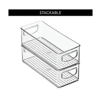 iDesign Plastic Stackable Pantry Bin with Handles, Set of 4, Clear, Made in Usa