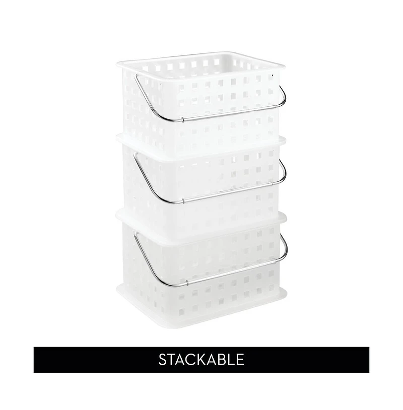 iDesign Stackable Shower Basket, Set of 3, Clear/Frost