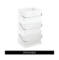 iDesign Stackable Shower Basket, Set of 3, Clear/Frost