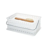 iDesign Medium Stackable Shower Basket, Set of 3, Clear/Frost, Made in Usa