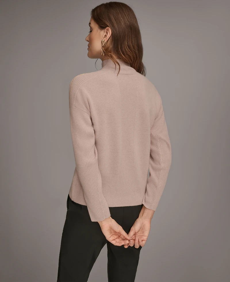 Donna Karan New York Women's Mock Neck Cashmere Sweater