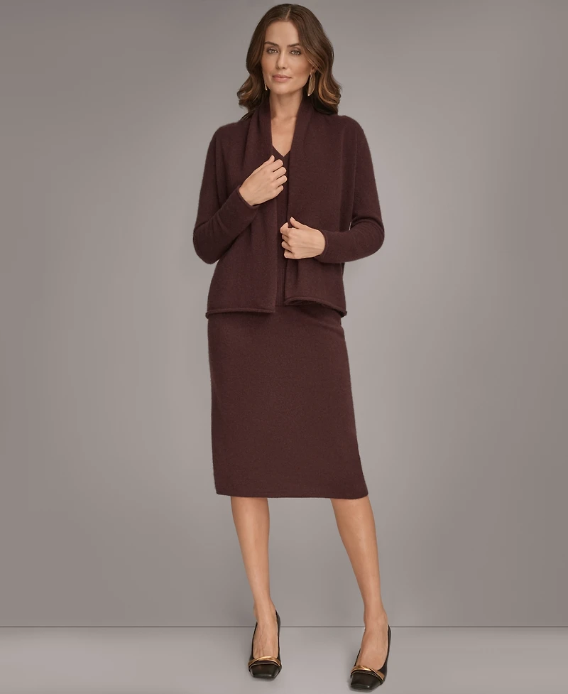 Donna Karan New York Women's Open Front Cashmere Cardigan