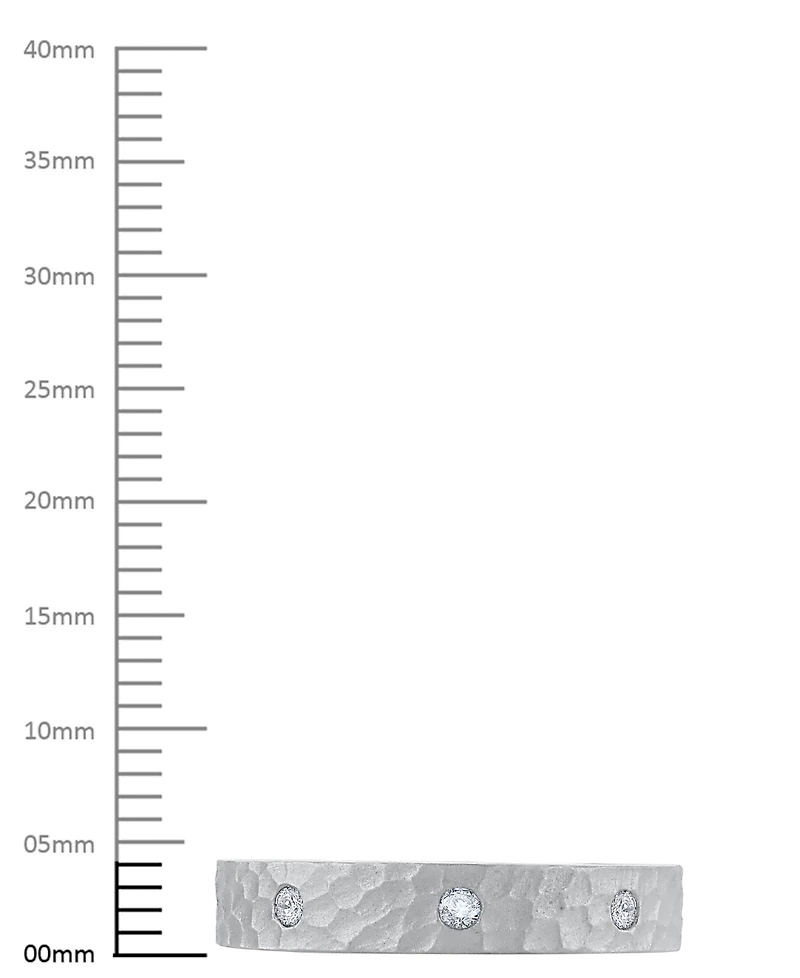 Diamond Studded Textured Band (1/4 ct. t.w.) Platinum or 14k Gold