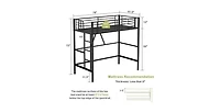 Slickblue Metal Loft Bed Frame with Ladder, Space-Saving Design for Small Bedrooms
