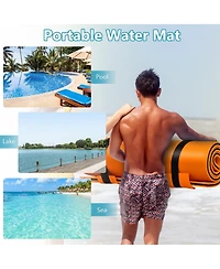 Akiudex Floating Water Mat with Headrest for Lake and Pool
