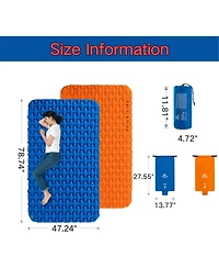 Naturehike Inflatable Double Camping Sleeping Pad,Ultralight Durable 2.55" Thickness Camping Mattress,Compact Air Mat for Hiking,Traveling,Outdoo