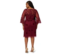 Adrianna Papell Plus Bead Velvet Sheath Dress