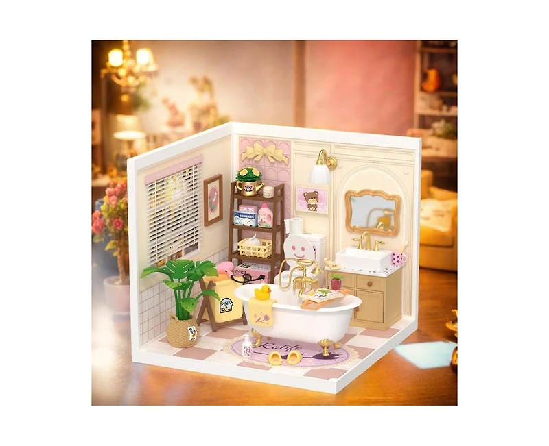 Robotime 3D Puzzles Super Creator Pop Bubble Bathroom Plastic Building Set Toys Playset Gifts for Teens Adults, Multicolored, 7.36"2.76"11.3