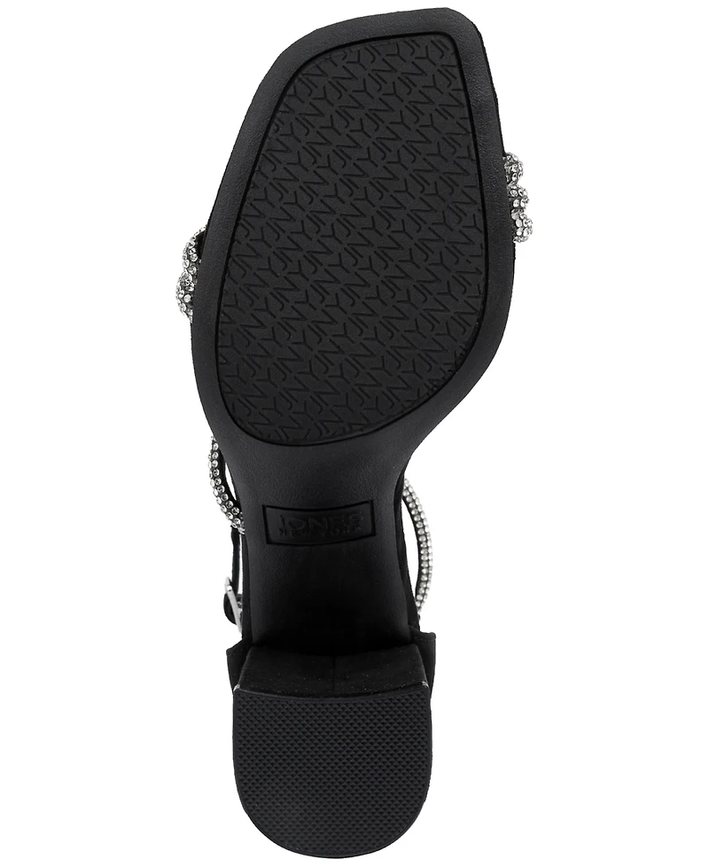 Jones New York Women's Ealton Block Heel Embellished Evening Sandals