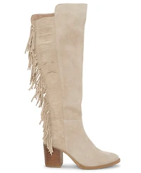 Lucky Brand Women's Boswell Fringe Knee High Block Heel Boots