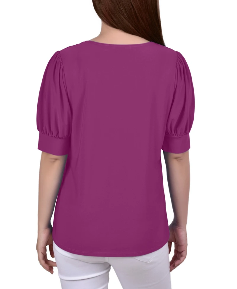 Ny Collection Petite Short Sleeve Balloon Top