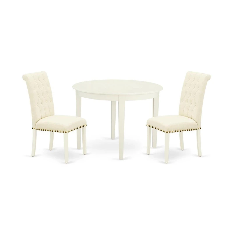 East West Furniture Dining Room Set Linen White