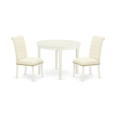 East West Furniture Dining Room Set Linen White