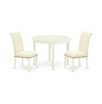 East West Furniture Dining Room Set Linen White