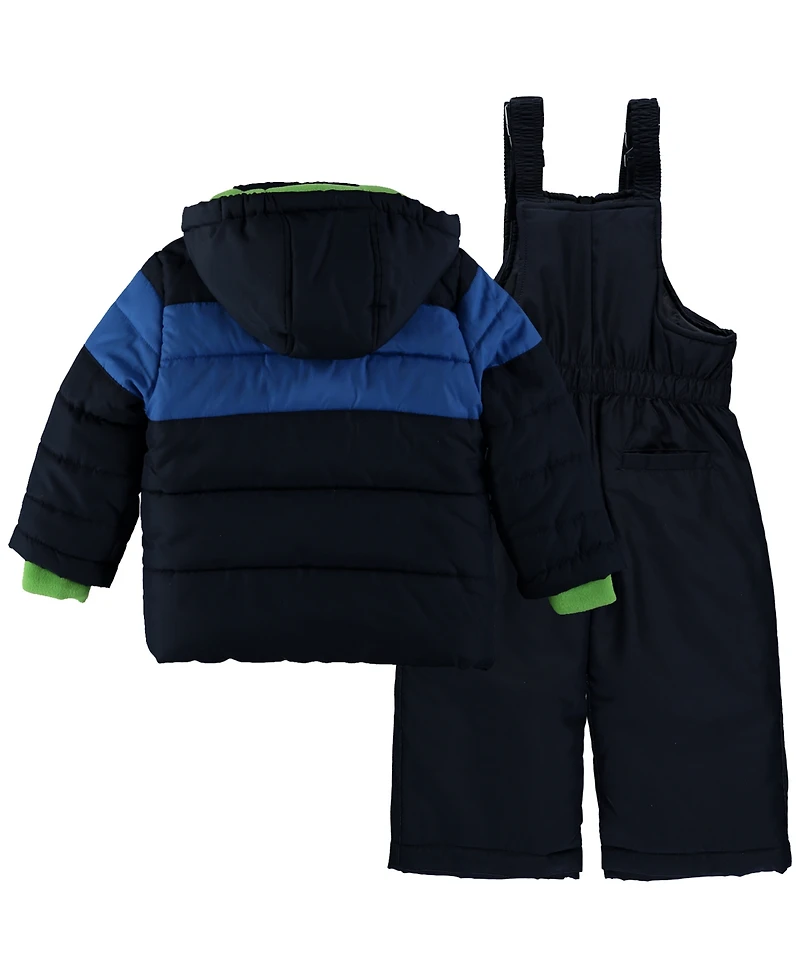 S Rothschild & Co Baby Boys 3-Piece Chevron Snowsuit Jacket, Ski Bib and Hat Set