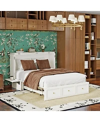Livelylodge Murphy Bed Cabinet with Drawer Includes Storage Cabinet, Murphy Bed Twin Suit for Guest Room, Murphy Bed Full with Charging and Usb Port,