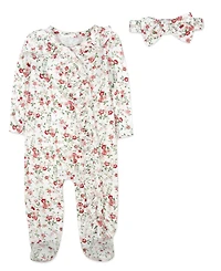 Baby Essentials Girls 4-Piece Floral Layette Set