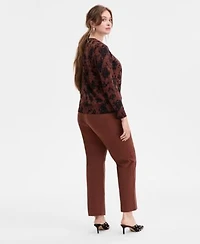 I.N.C. International Concepts Plus Size Ara Animal Print Cardigan Mid Rise Pull On Straight Leg Pants Macys Exclusive