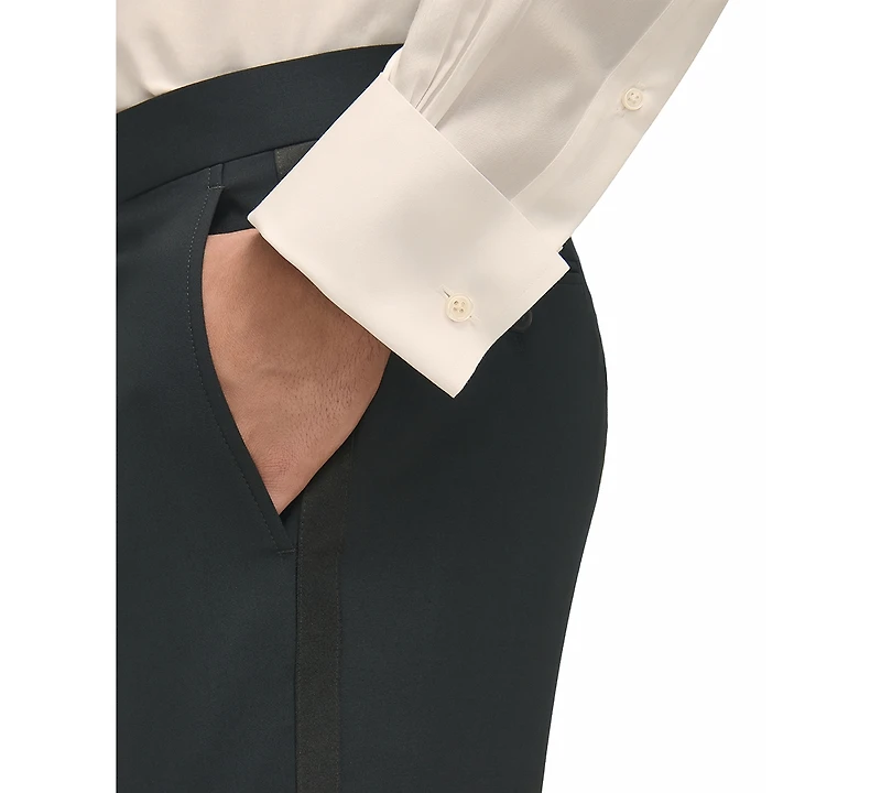 B by Brooks Brothers Men's Classic-Fit Wool Blend Tuxedo Suit Separates Pant