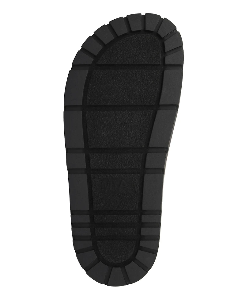 Mia Women's Thora Double Buckle Stone Detailed Slide Sandals