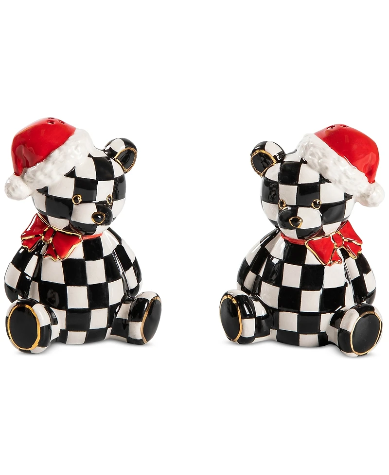 MacKenzie-Childs Courtly Santa Bear Salt & Pepper Set
