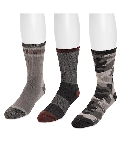 Muk Luks Men's Crew Hike Heat Retainer Socks (3 Pack)