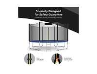 Akiudex 8–16 Ft Round Trampoline Replacement Safety Net with Zipper and Buckles for Straight Pole Frames