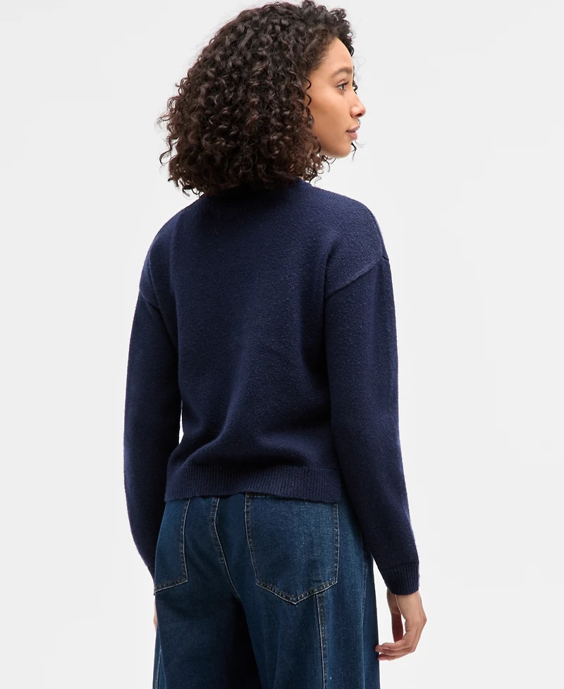 Freshman Juniors' Drop-Shoulder Long-Sleeve Sweater