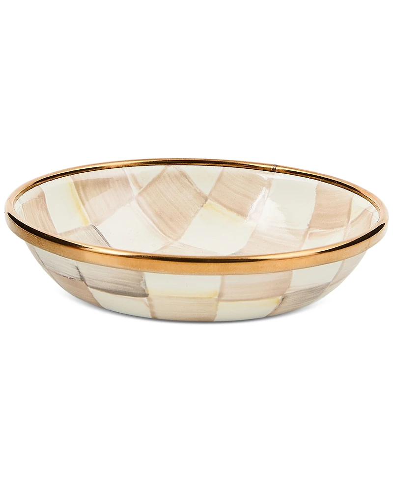 MacKenzie-Childs Mocha Check Dipping Bowl