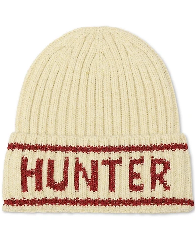 Hunter Metallic Rib Logo Cuff Beanie