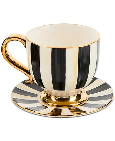 MacKenzie-Childs Courtly Stripe Cappuccino Cup & Saucer